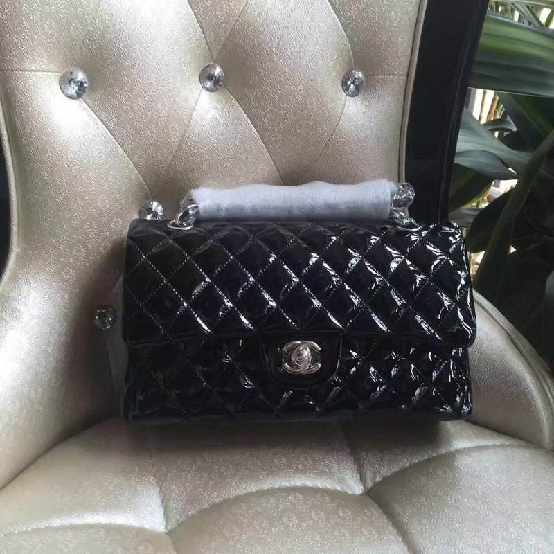 high quality handbag 119014 patent genuine leather flap bag 1112