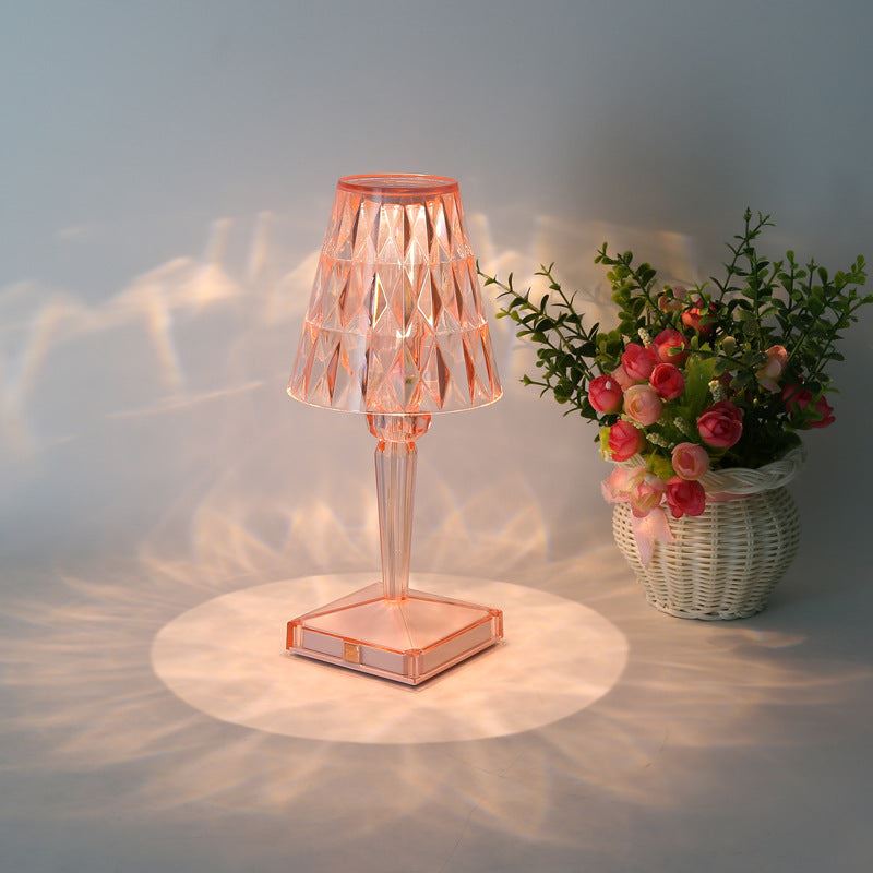 Crystal Table Lamp Diamond Acrylic LED USB Dimmable Bedroom Bedside Light Desk Night Lamp