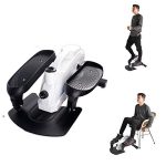 GREARDEN Under Desk Elliptical Machine, Mini Cycle Exercise Bike, Desk Elliptical Machine Trainer with Non-Slip Pedal- White and Black
