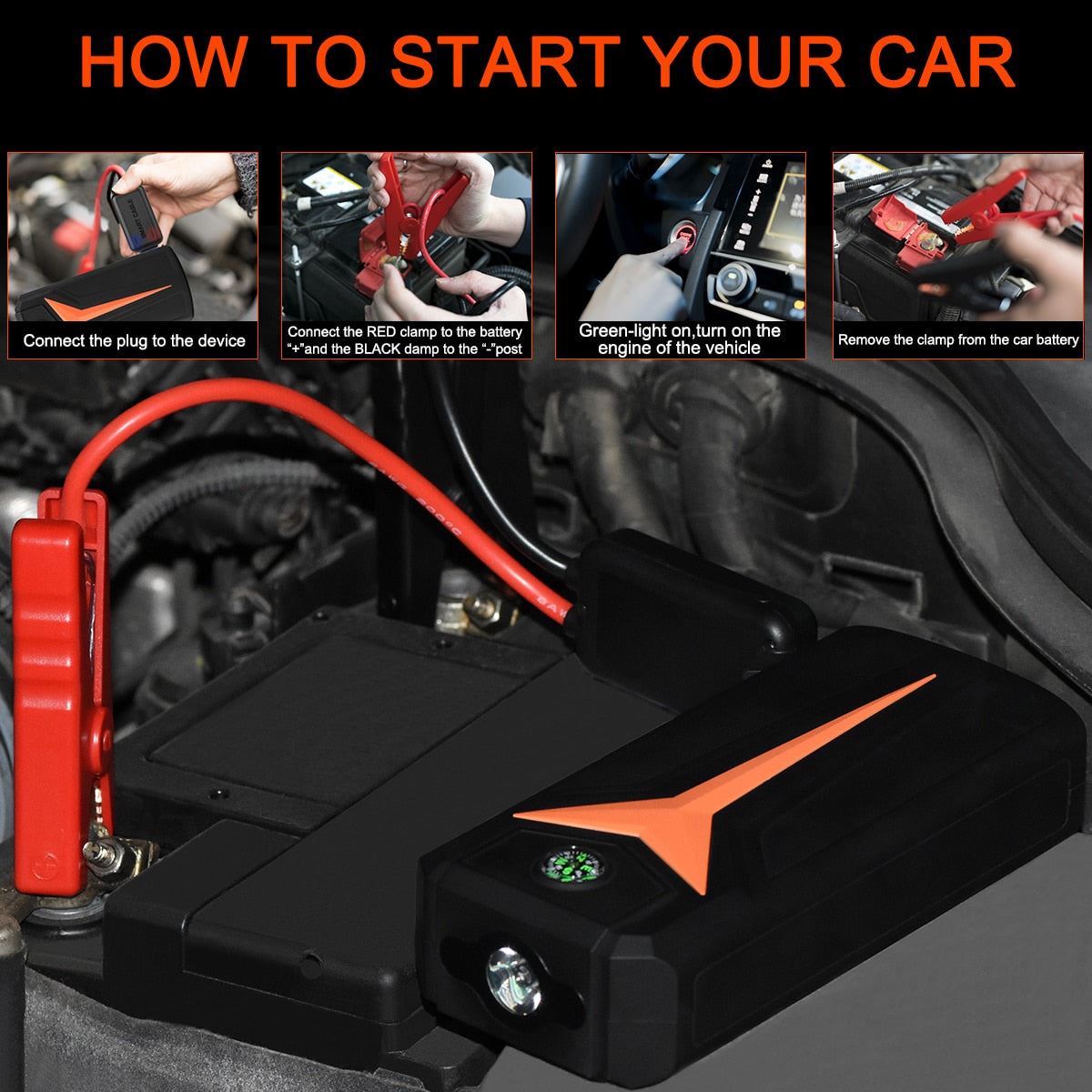 AsperX Jump Starter Car Booster Battery Starter Emergency Charging Device