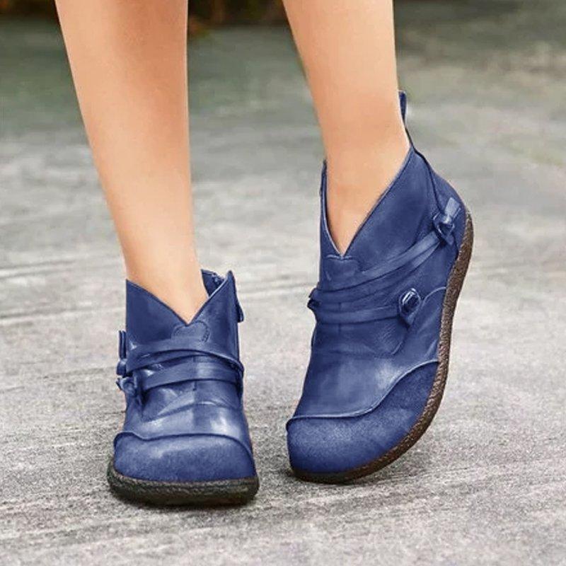 Flat Heel Spring Casual Leather Boots