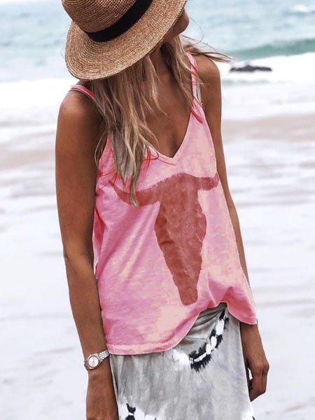 Spaghetti-Strap Cotton-Blend Shirts & Tops