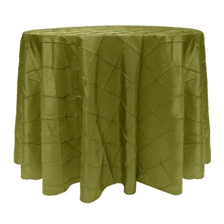 Ultimate Textile Embroidered Pintuck Taffeta 90-Inch Round Tablecloth, Green