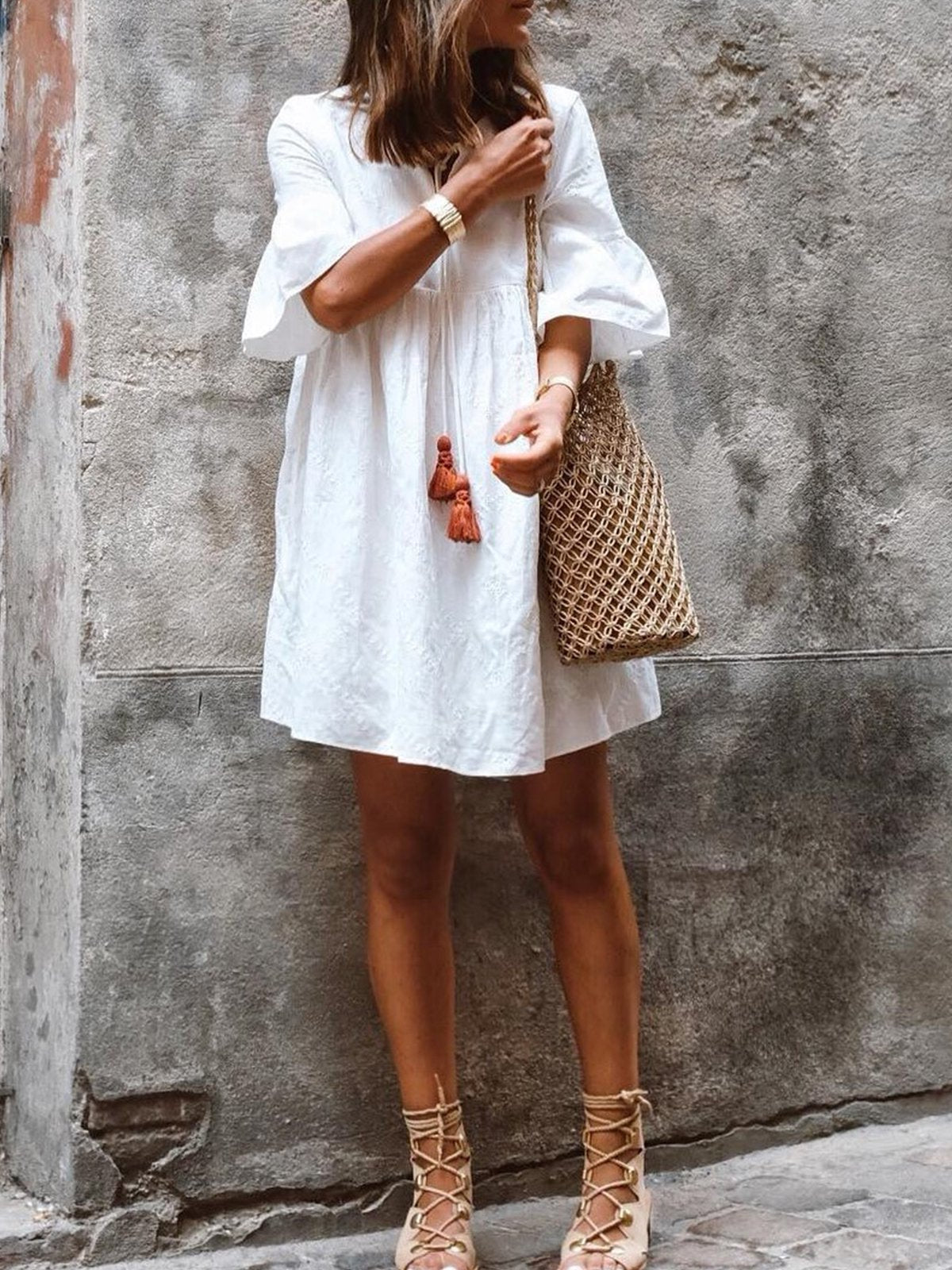 Bohemian holiday cotton dress