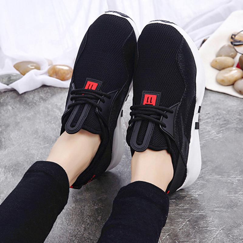 Women Mesh Fabric Sneakers Casual Comfort Lace Up Shoes