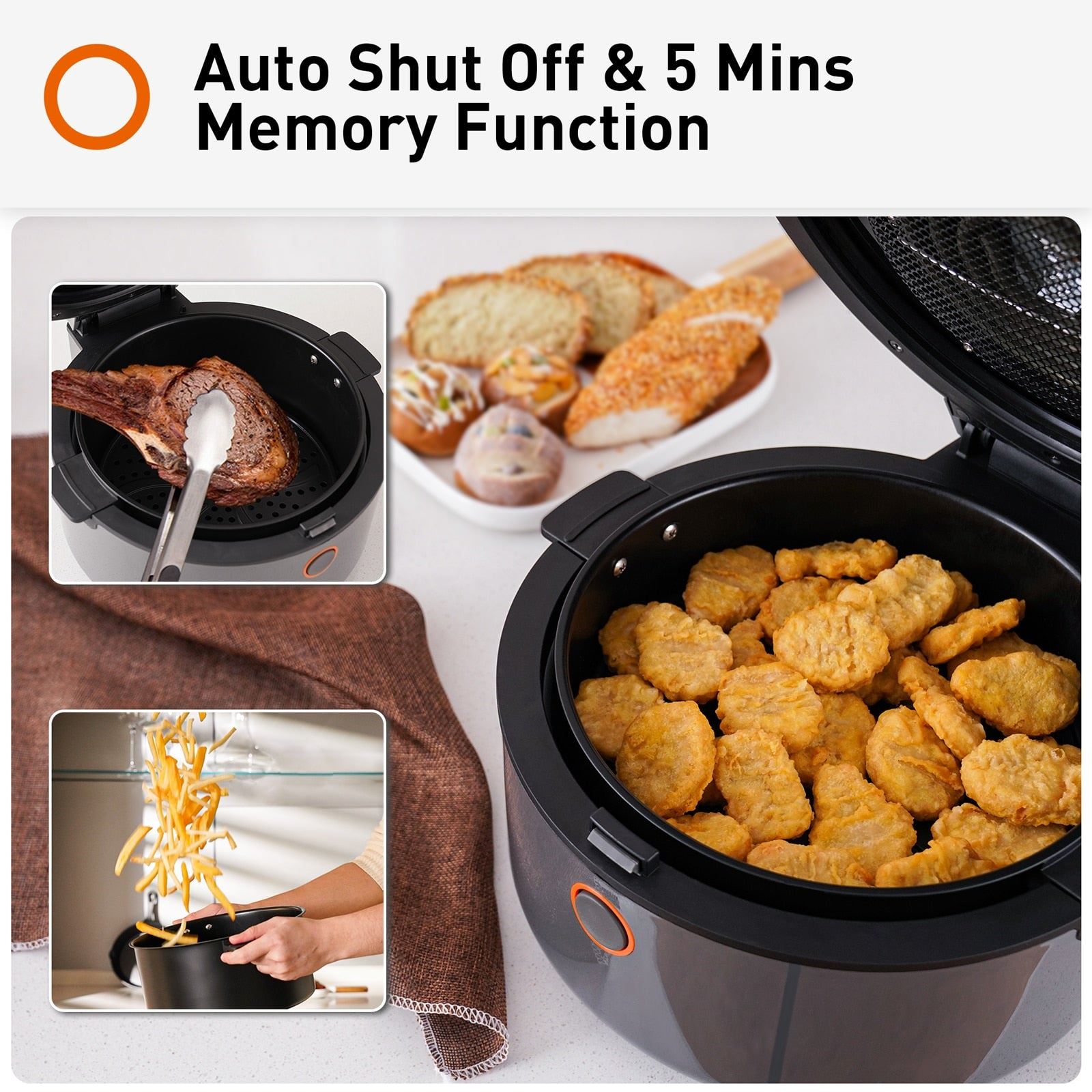 OYOUNG Air Fryer 10 in 1 Digital Air Fryer Oven 5.8 QT Air Fryer Toaster Oven Oilless Cooker