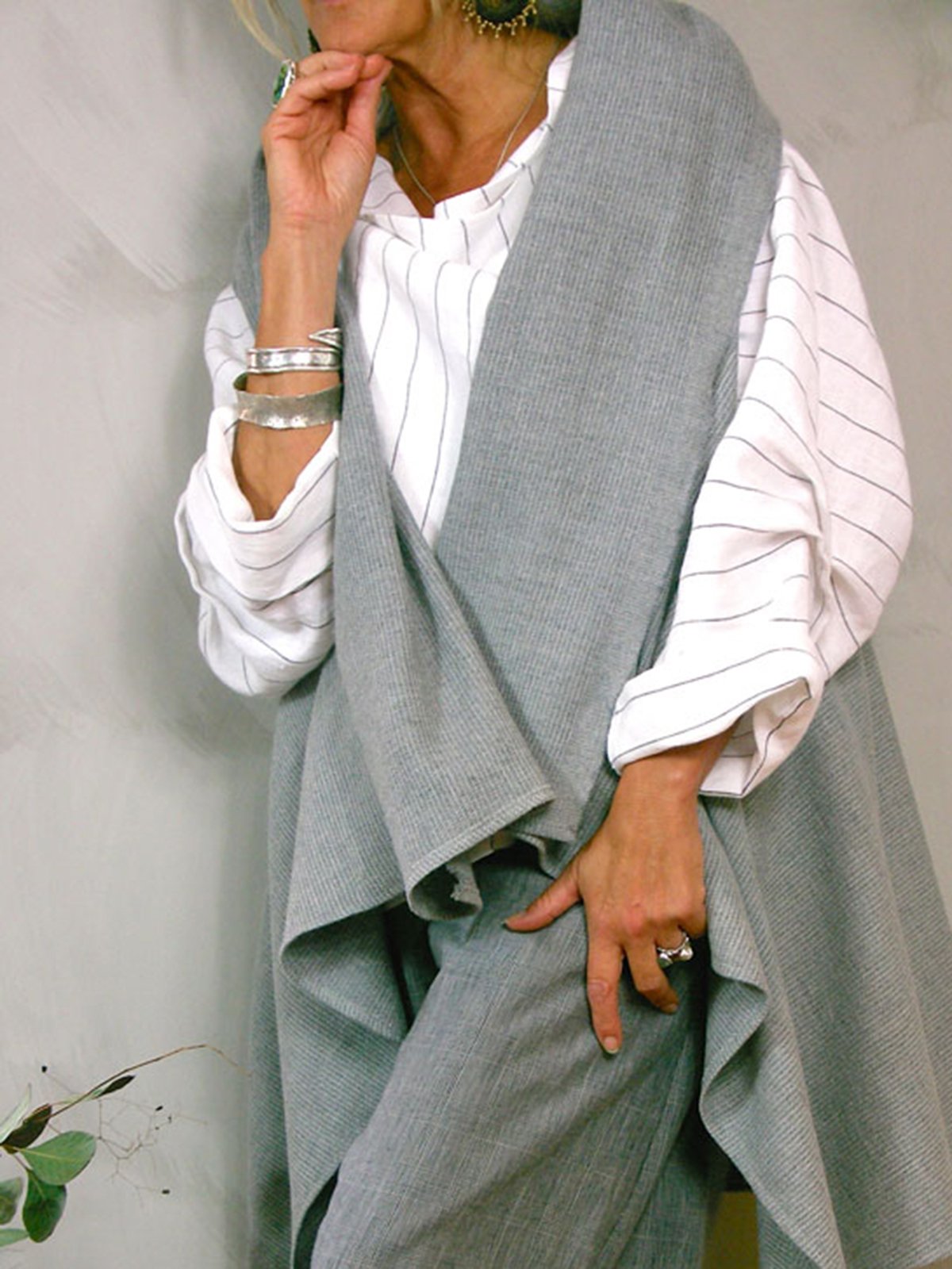 White Cotton-Blend Long Sleeve Solid Shirts