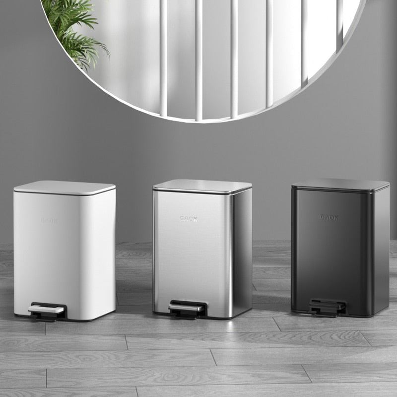 Kitchen Large Capacity Stainless Steel Step Trash Can Household Pedal Living Room