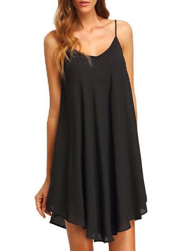 Cross Condole Belt Sexy Chiffon Lady Plus Size Dress