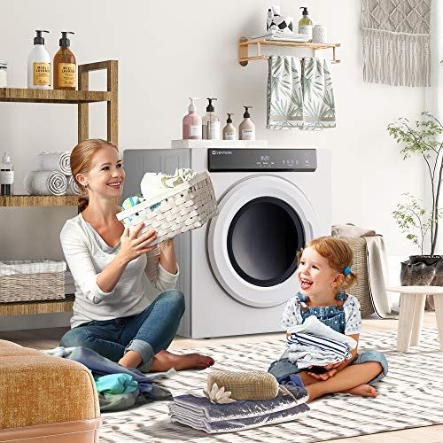 Compact Electric Clothes Dryer with Stainless Steel Tub, Easy Control Panel