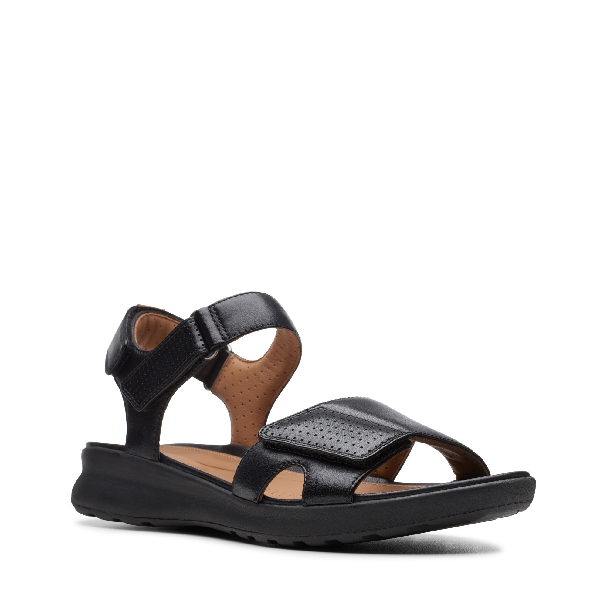 WomenSandalsUnAdornCalmBlackLeather