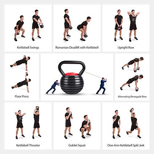 Kettlebell Weight Set, TopMade Cast Iron Adjustable Kettlebell Set Strength Training Exercise 10lb-40lb Kettle Ball