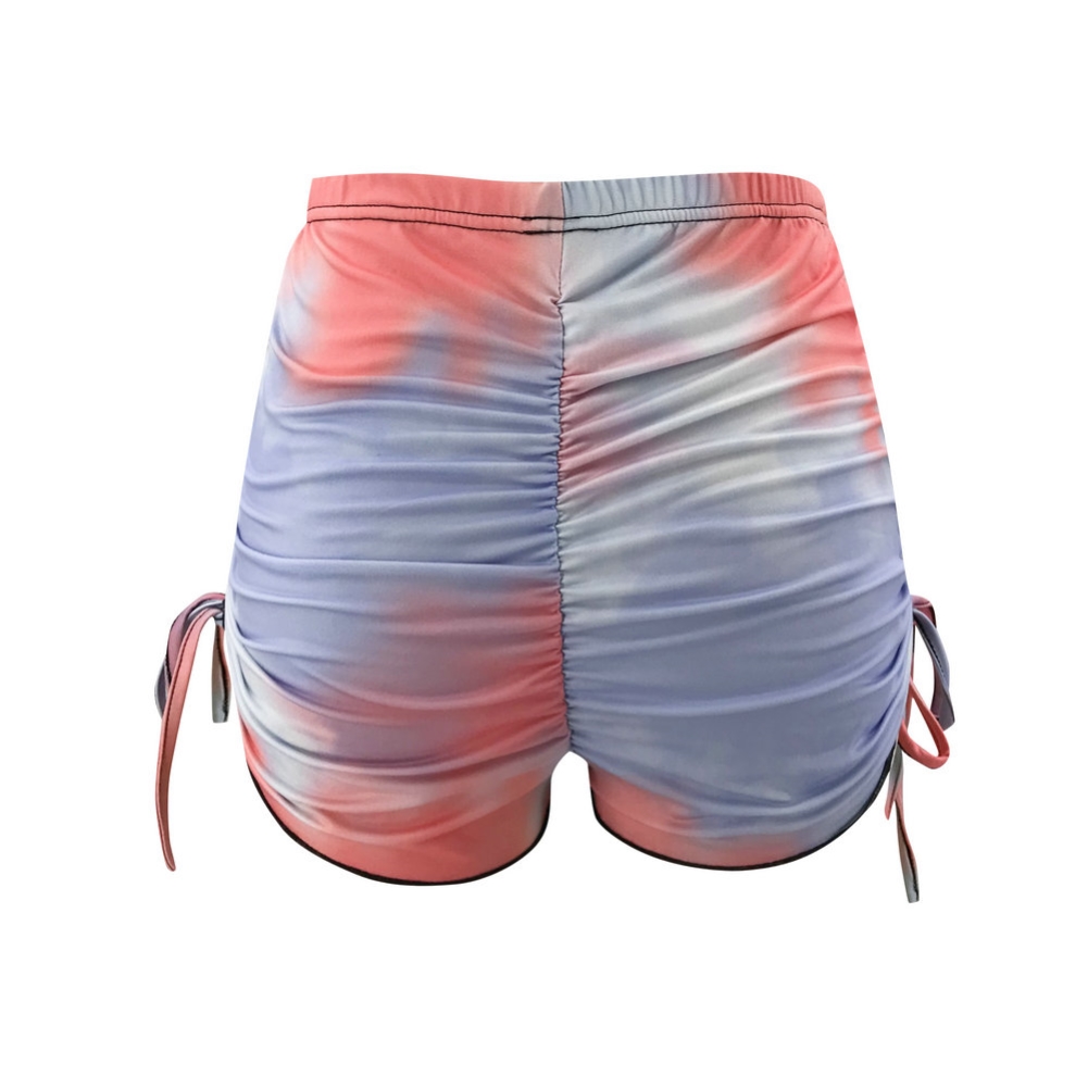 Sexy Tie Dye Two Piece Crop Top and Shorts Set