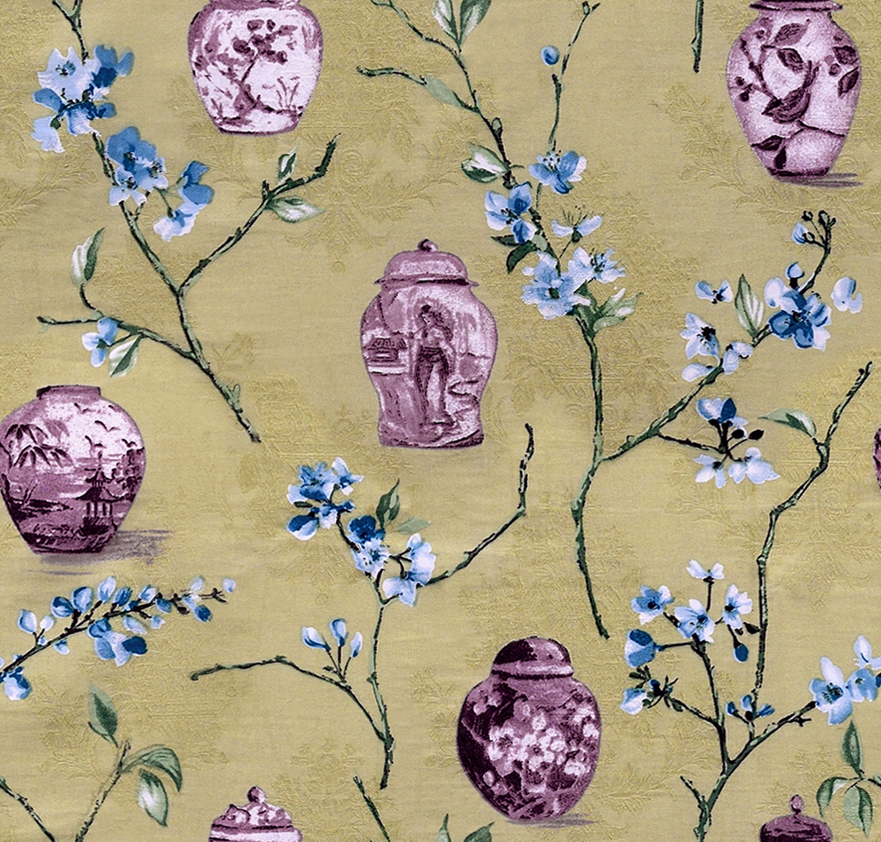 AMELIA Plum Print Fabric Swatch Polyester Cotton, Refundable For Order Amount Over $399