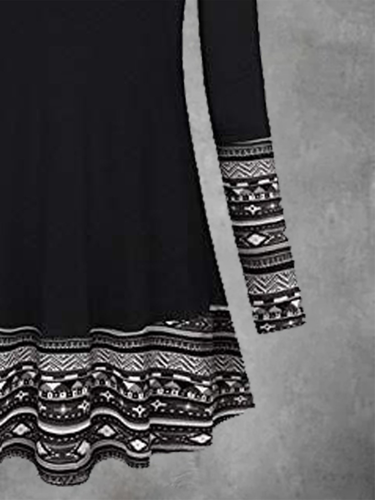 Black Jersey Tribal Long Sleeve Dresses