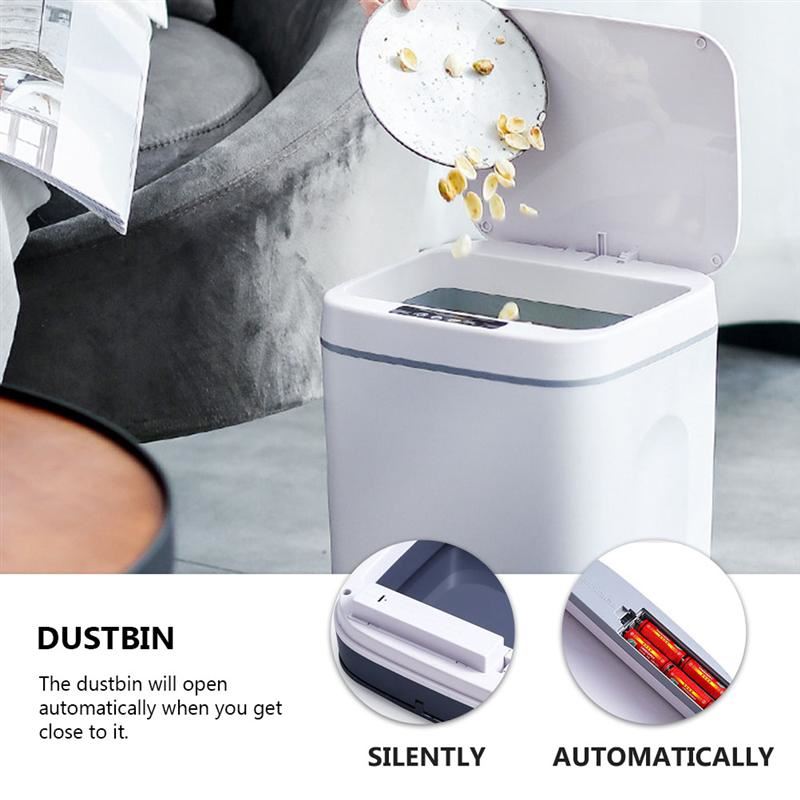 Trash Bin Kitchen Household USB Charging Smart Trash Can Automatic Induction Dustbin With Lid