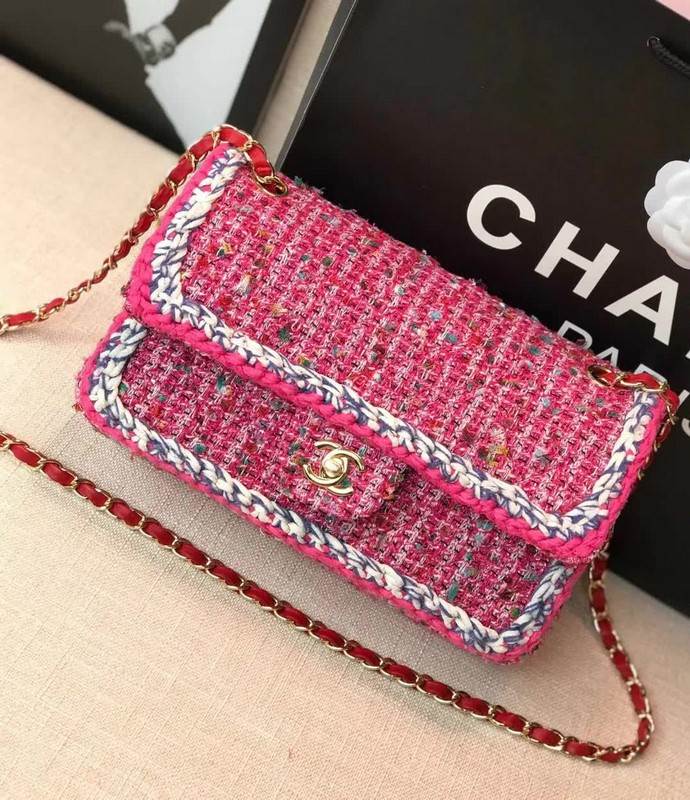 high quality handbag 119016 tweed flap bag 1112