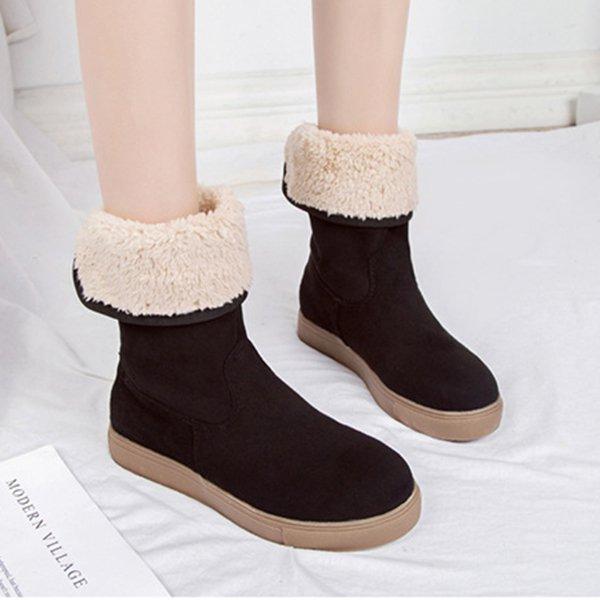 Women's Round Toe Casual Low Heel Boots