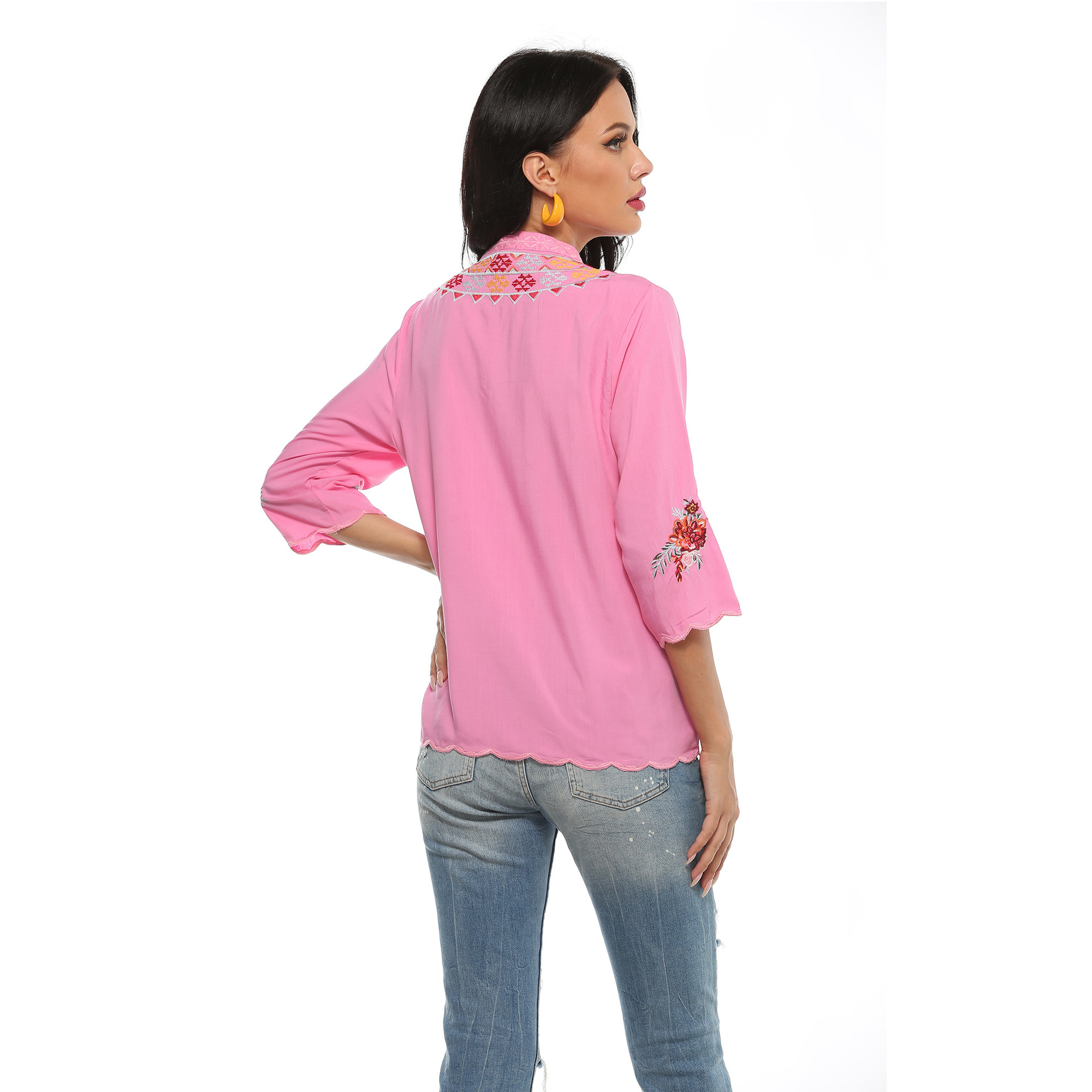 Women's Long Sleeve Embroidery Top Western Wear