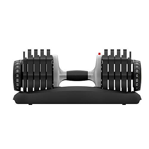 Ativafit Adjustable Dumbbell Fitness Dial Dumbbell with Handle and Weight Plate ( Black & Silver)