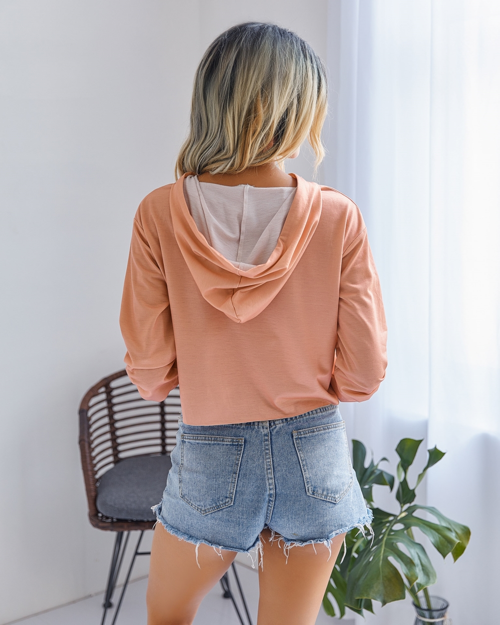 Autumn Tie Dye Hoodie Crop Top