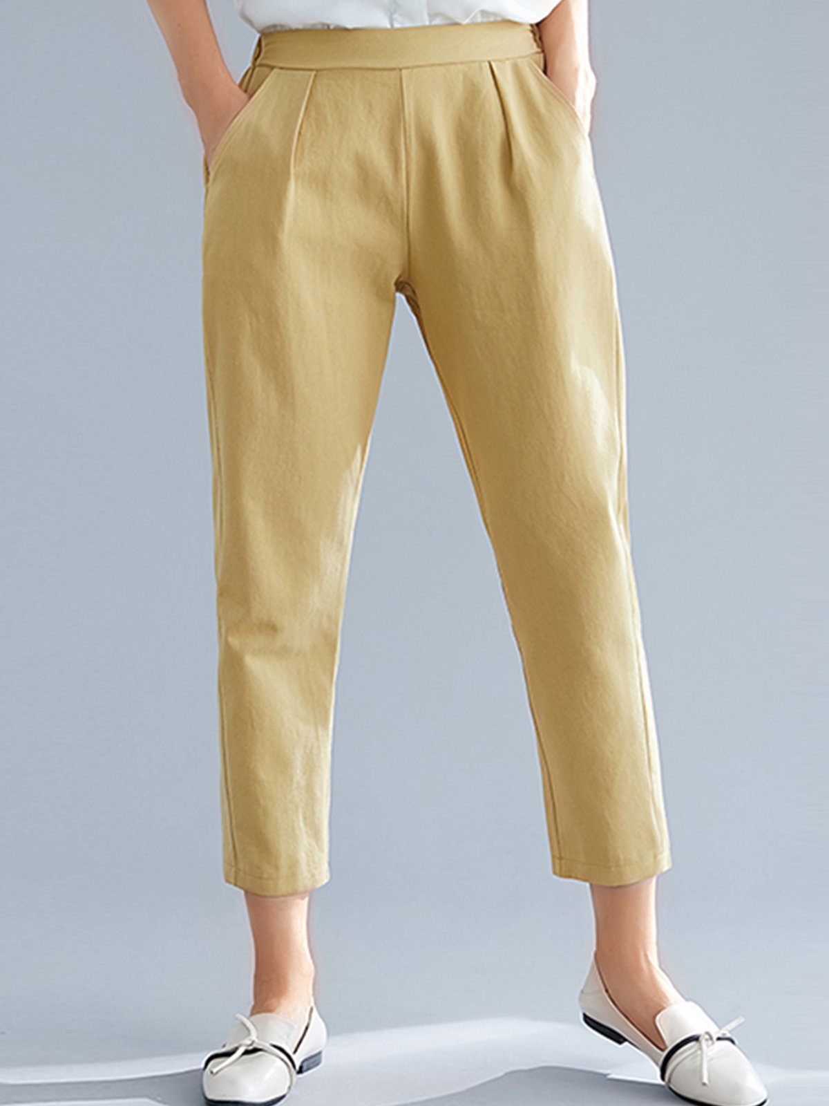 Plus Size Women Plain Casual Pants