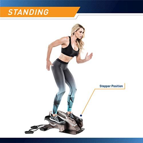 Bionic Body Magnetic Tension Under-Desk Elliptical Mini Stepper- Black-Bronze