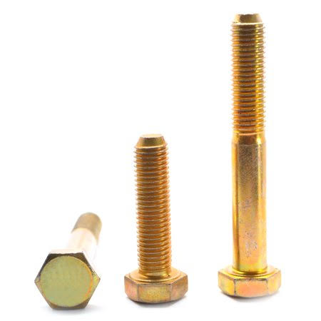 1/2 inch-13 x 3 inch (PT) Coarse Thread Grade 5 Hex Cap Screw (Bolt) Medium Carbon Steel Yellow Zinc Plated Pk 25