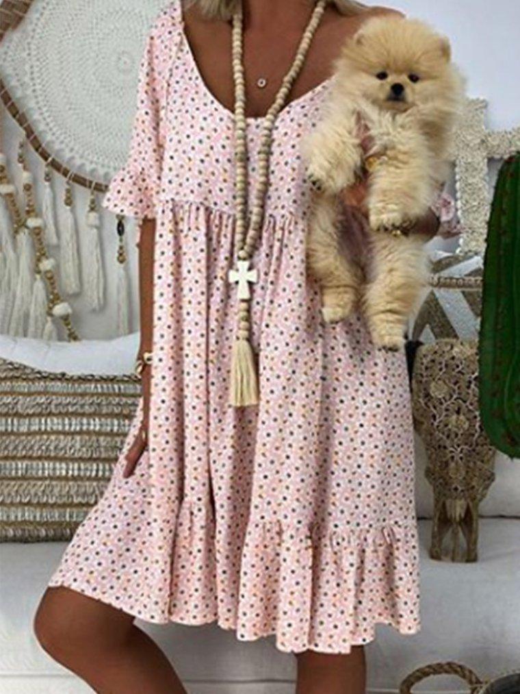 Bohemian Printed Short  Sleeve Dresses