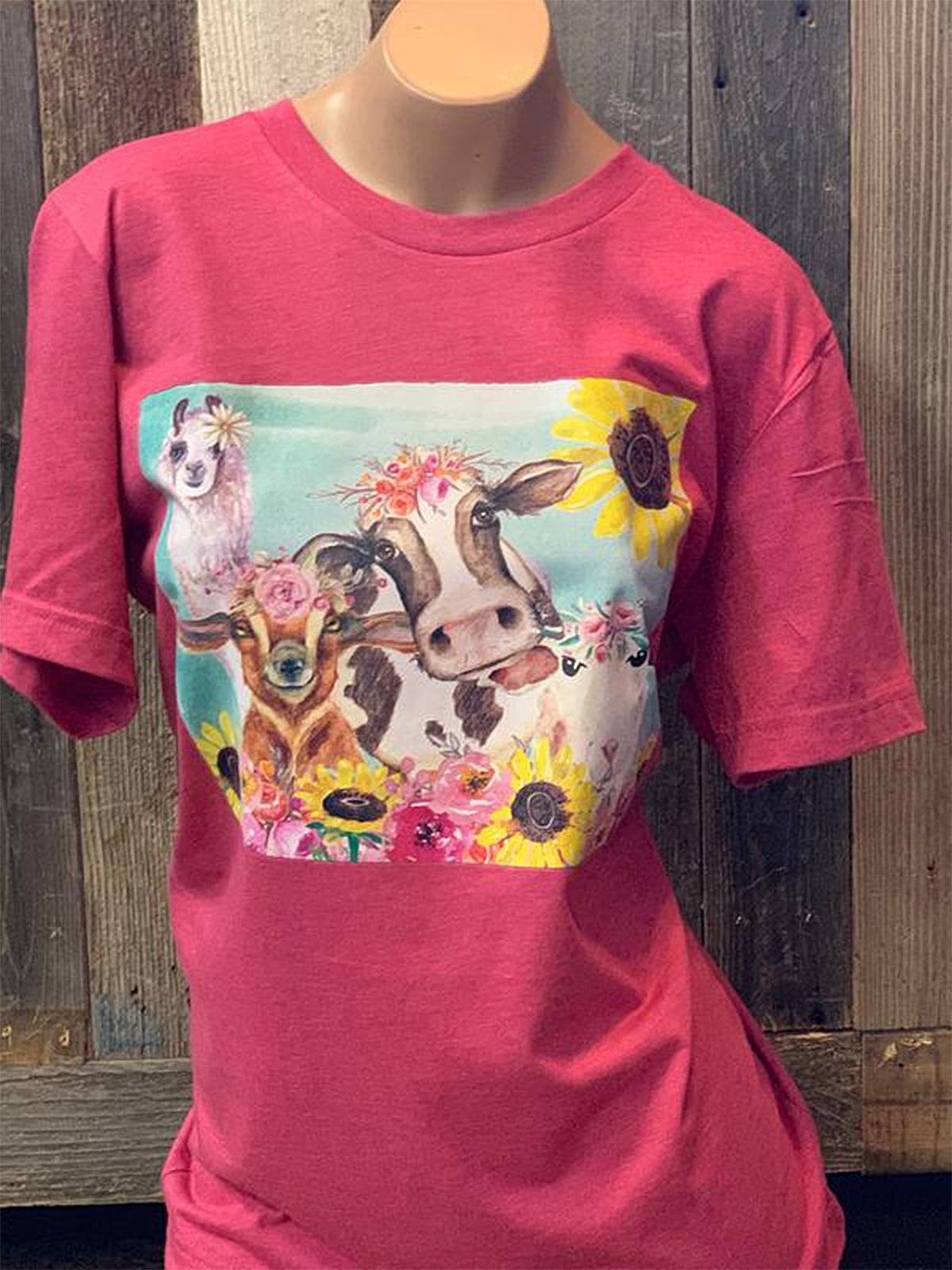 Crew Neck Vintage Printed Short Sleeve Shirts & Tops