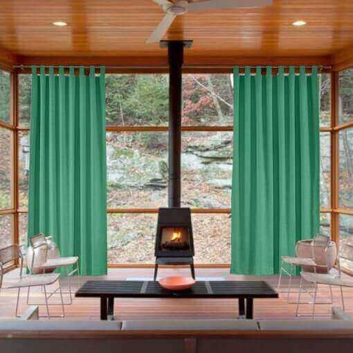 Tab Top Faux Linen with Blackout Lined Window Curtain Panel LIZ