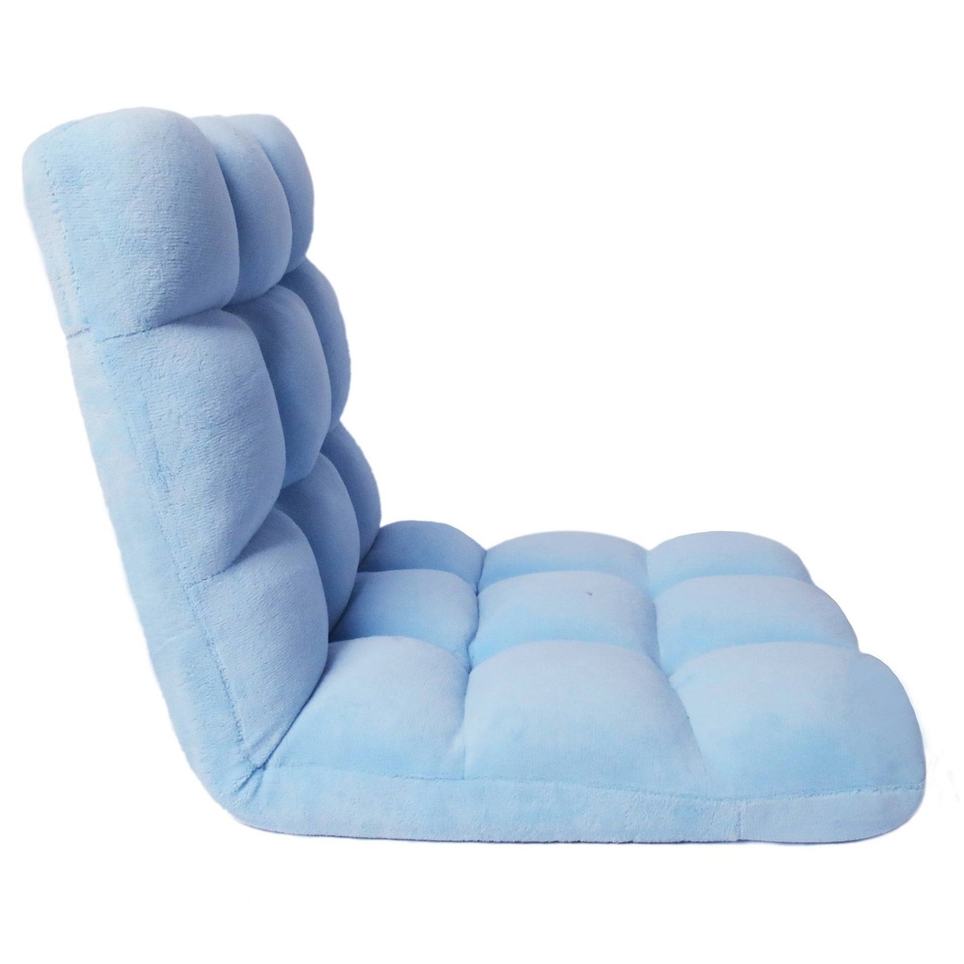 Chic Home Loungie Armless Quilted Recliner Chair, Light Blue