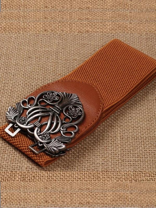 Women Carved Vintage Artificial Belt