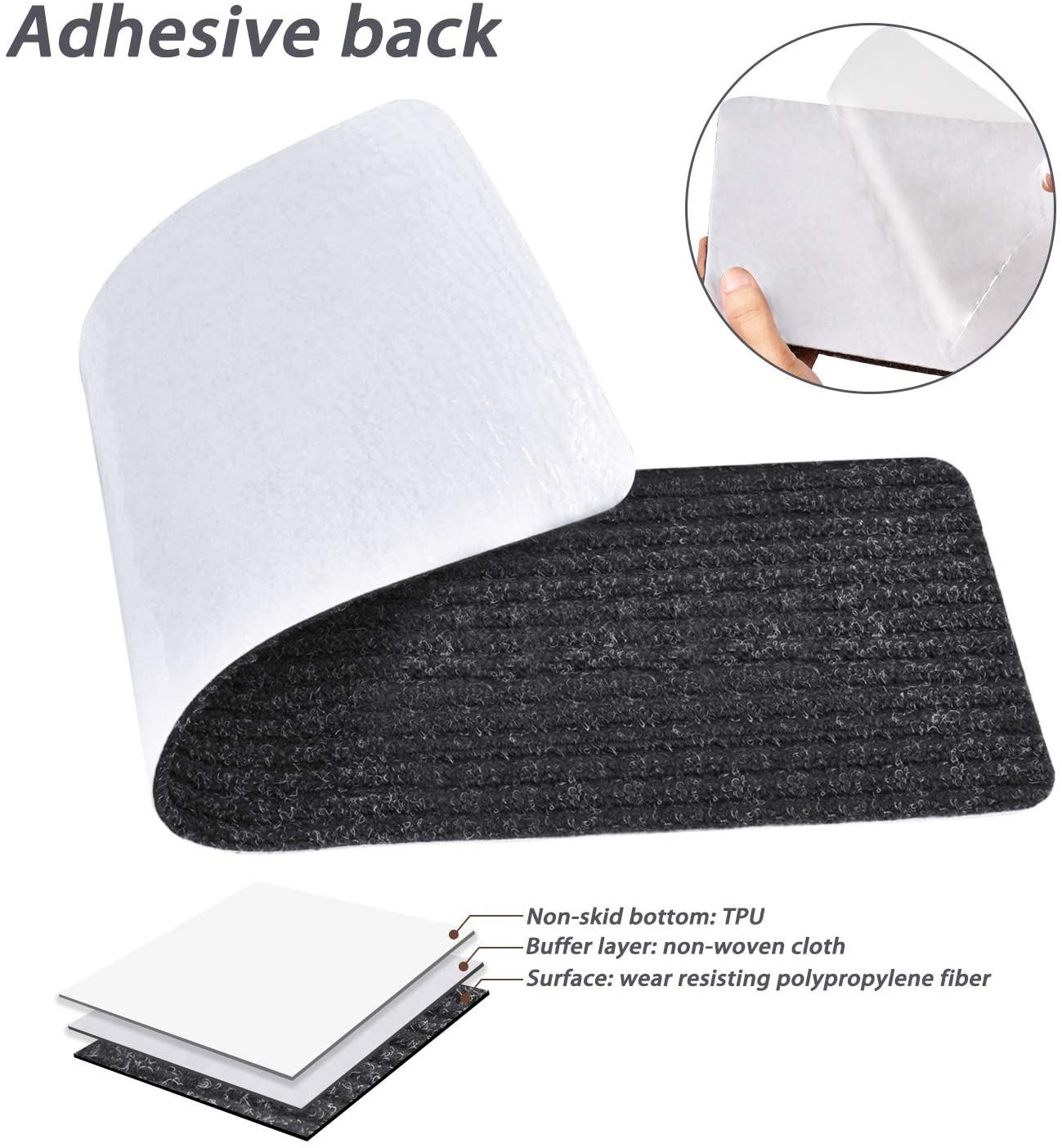 MBIGM 8′�?X 30′�?(15 in Pack) Non-Slip Carpet Stair Treads Non-Skid, Brown