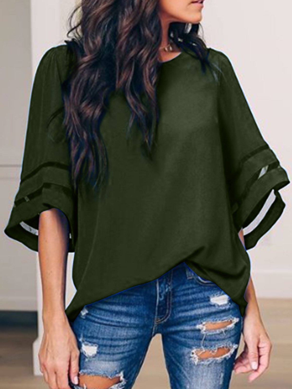 Vintage Solid Color Blouses For Women