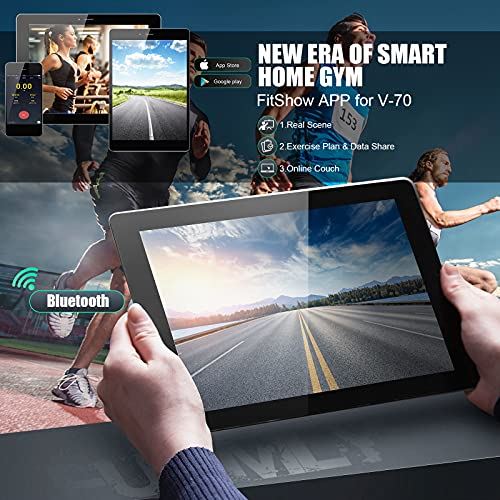 FUNMILY Elliptical Machine �C 8 Level Magnetic Resistance, APP Connect, Multi-Function- Black