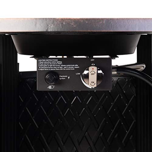 Fire Sense 62988 Wagner Aluminum Round LPG Fire 25000 BTU Pit Table �C Antique Bronze Finish