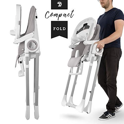 Adjustable, Grey Folding, Baby High Chair