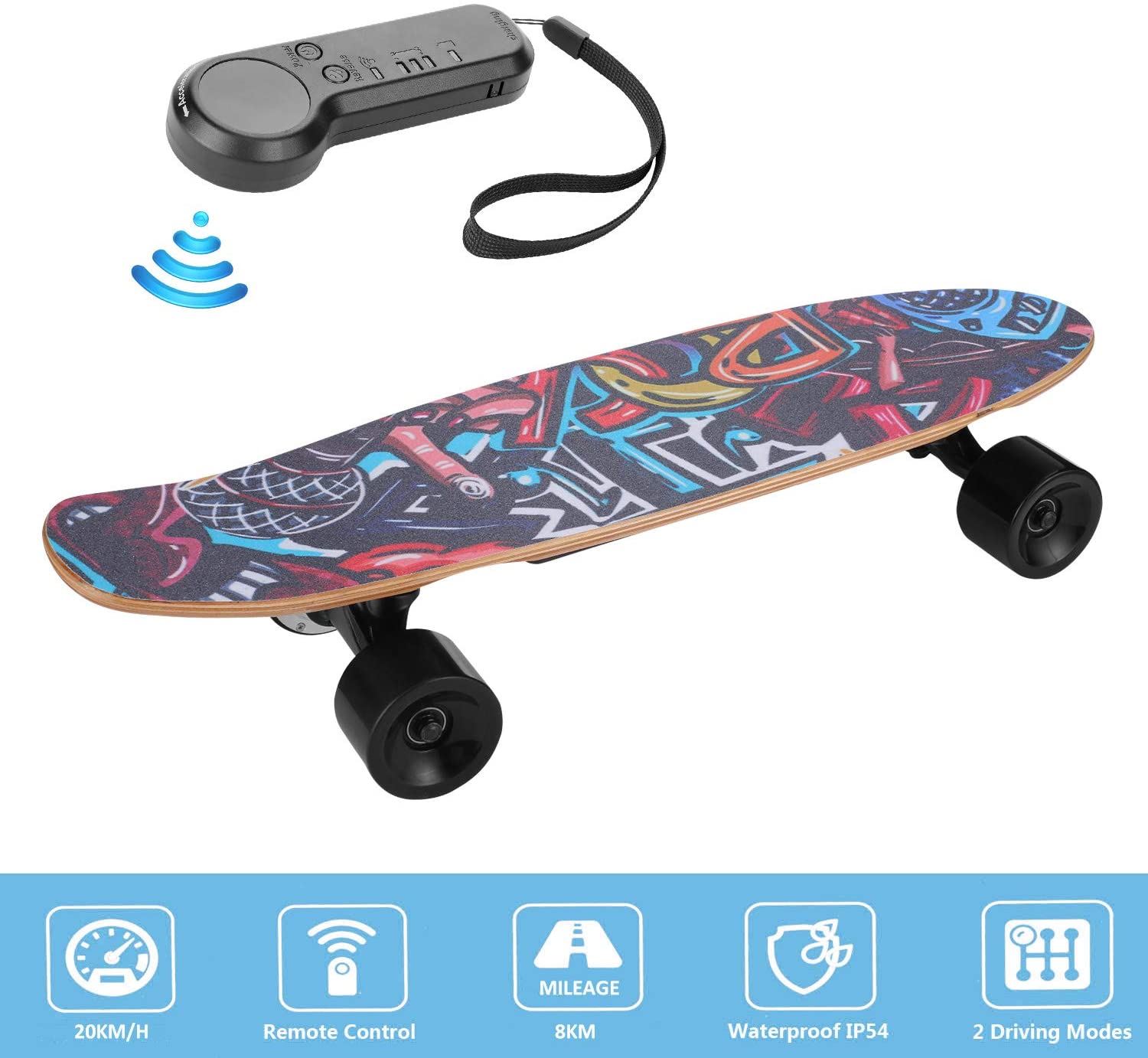 WOOKRAYS Electric Skateboard with Wireless Remote Control