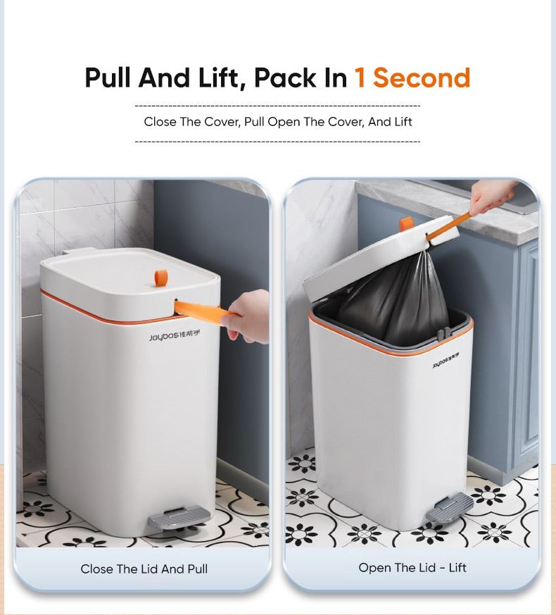 Trash Can Household Automatic Packing Tube With Cover Pedal Light Luxury Living Room Large Toilet Bathroom Kitchen