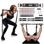INNSTAR Resistance Bands Bar Exercise Bands Attachment 38′′ Black Max Load 800lb for Home Gym
