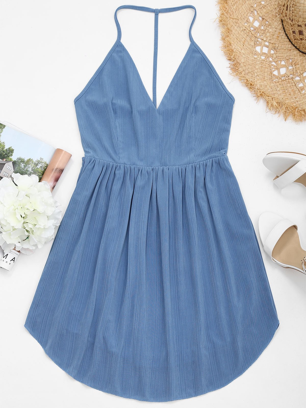 Backless Cami Mini Dress - Midnight