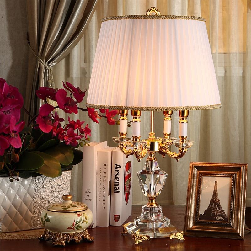Fashion ofhead k9 crystal table lamp luxury high quality crystal table lamp for bedroom lobby