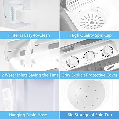 Washing Machine Mini 17.6 Lbs Compact Washer Machine And Dryer Combo