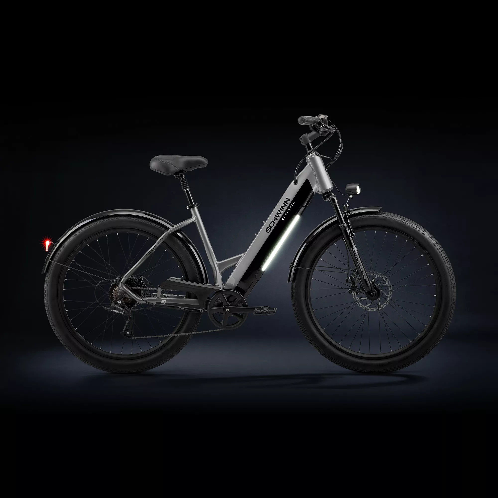 Schwinn Adult Coston 27.5” CE Step-Thru Electric Hybrid Bike