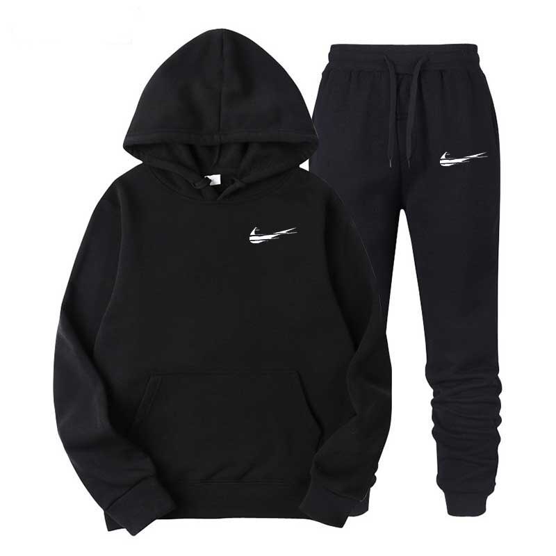 Men's Sportswear Two Piece Set Tracksuit 2020 Fall Winter Fashion Trend Sweatshirts Thick Hoodie