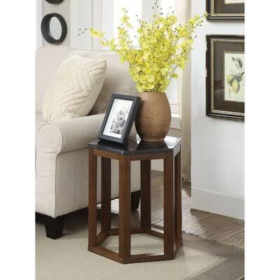 Mildreth Accent Table Latitude Run Top Color/Base Color: Black/Brown