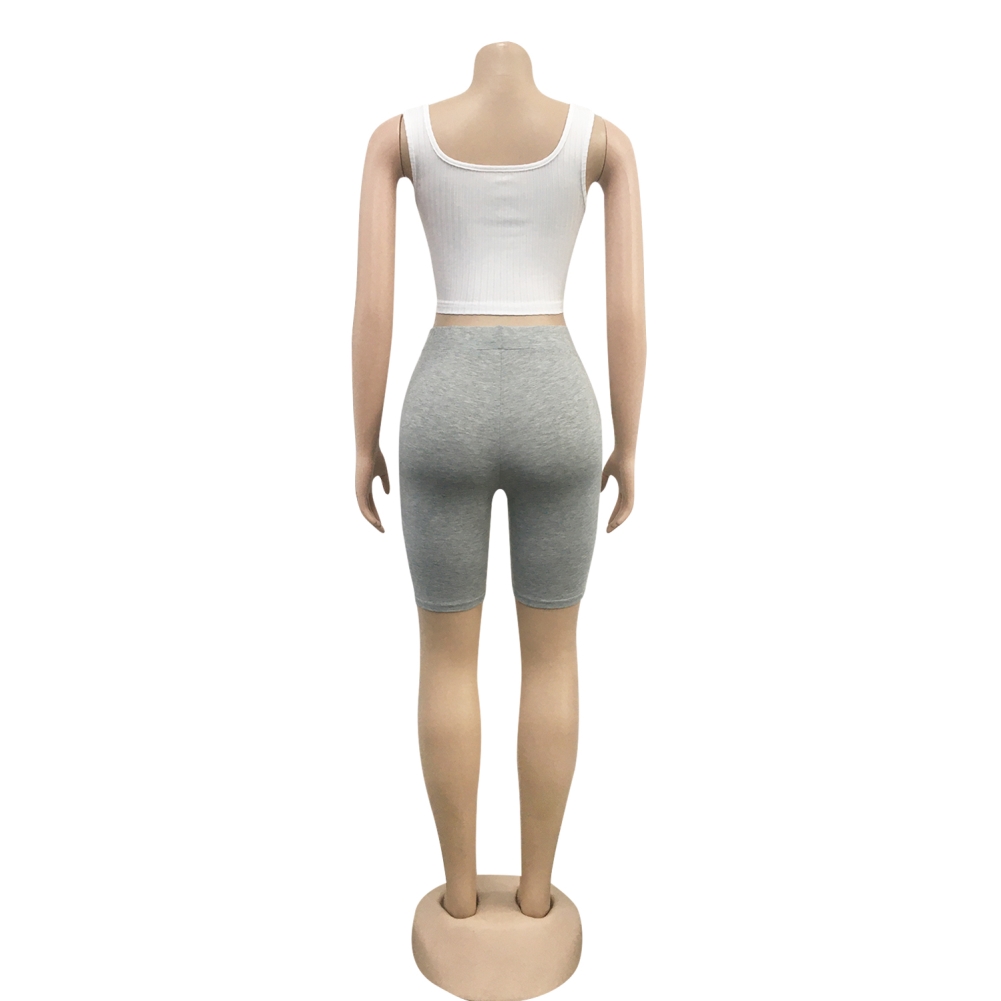 Sexy Sleeveless O-Rings Crop Top