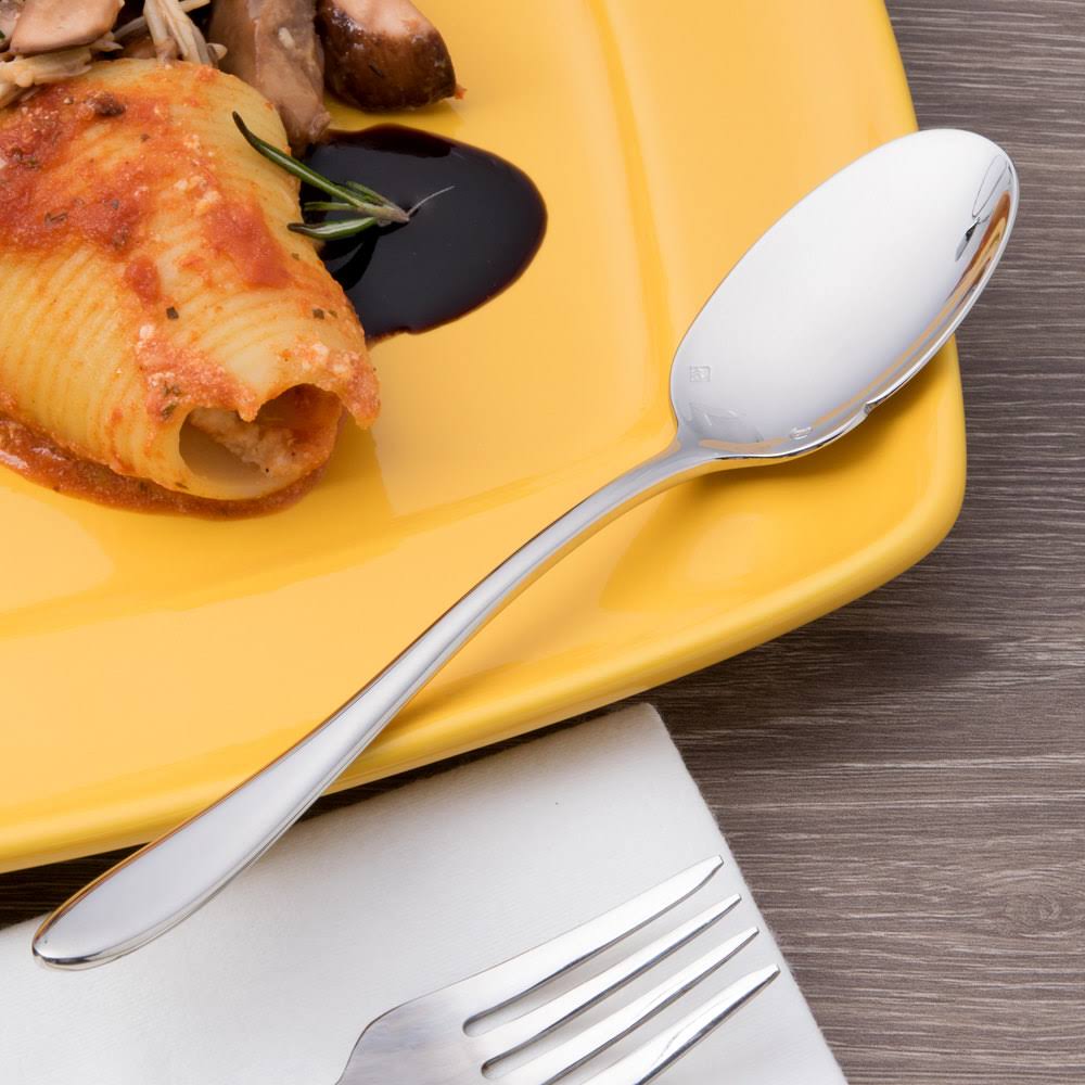 Chef Sommelier T0422 Lazzo 7 1/4x22 18/10 Stainless Steel Extra Heavy Weight Sauce Spoon by Arc Cardinal - 12/Case