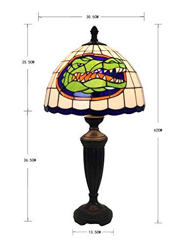 12-inch Stained Glass Table Lamp with 24.8-inch Total Height